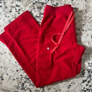FIGS Kade Cargo Winning Red Pants, XS petite